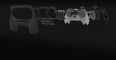 Steam Controller en vue éclatée partielle.