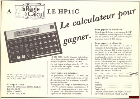 HP-11C, disponible a "la Règle à Calcul"...