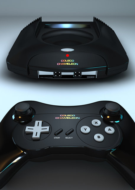 La Coleco Chameleon vue de face avec son paddle.