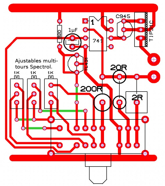 Vu le gain en courant du TIP31C par rapport au 2N3055, j'ai supprimé un des transistors de sortie. Ça fonctionne “nickel” !