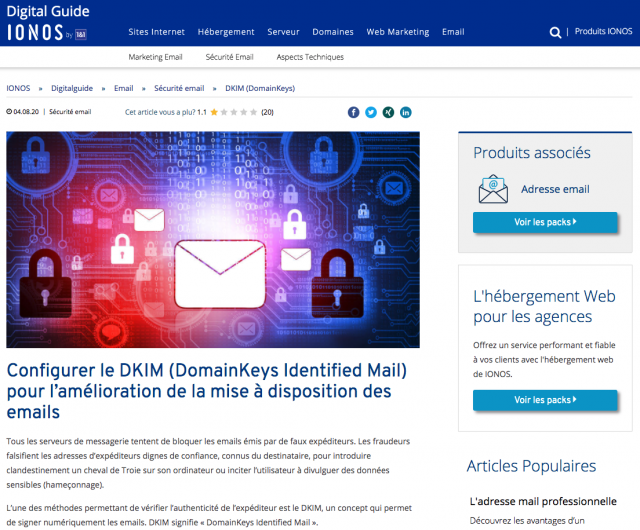 Configurer le DKIM avec IONOS !