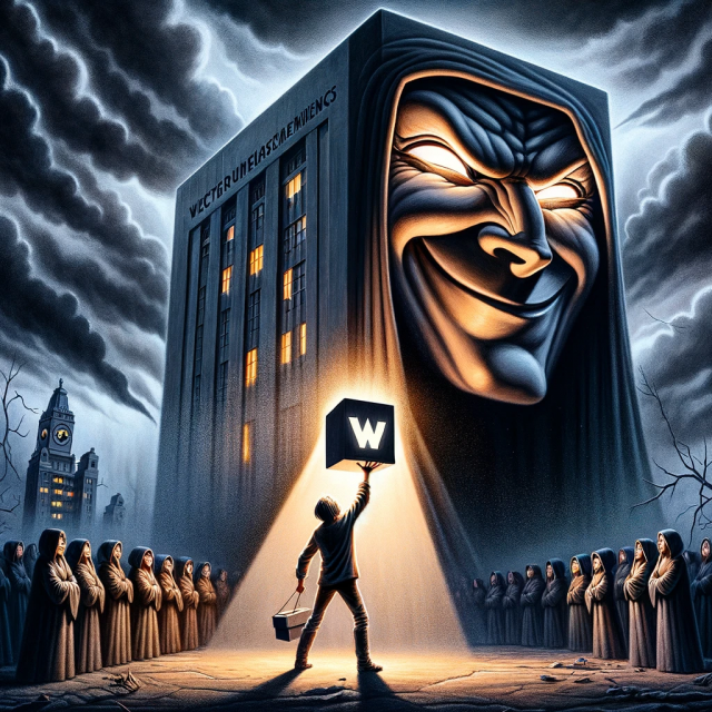 Illustration allégorique montrant la détermination face à l'hypocrisie et la manipulation.