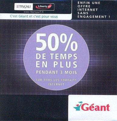 Liberty_surf_8_R.jpg (134.85 Kio) Vu 7404 fois Kit de connexion TISCALI/Liberty Surf, offre en partenariat avec l'enseigne Géant - 2002 (recto)