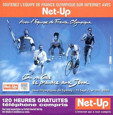 Net_UP_1.jpg (132.21 Kio) Vu 7369 fois Kit de connexion Net-Up en partenariat avec l'équipe de France olympique (Sydney) - 2000 (recto)