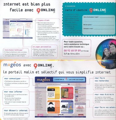 9Online_3_manuel.jpg (144.8 Kio) Vu 7369 fois MANUEL Kit de connexion 9Online. Offre 4 forfaits et découverte du portail Magéos - 2001/2002 (?) (verso)