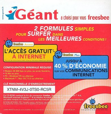 Fressbee_1_r.jpg (148.05 Kio) Vu 7369 fois Kit de connexion Freesbee en partenariat avec l'enseigne Géant - 1999 (verso)