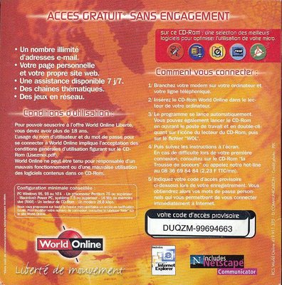 World_Online_2_v.jpg (194.08 Kio) Vu 7353 fois Kit de connexion World Online (1999/2000 ?) - verso