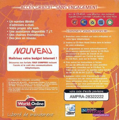 World_Online_3_v.jpg (172.47 Kio) Vu 7353 fois Kit de connexion World Online "Forfait tout compris" (1999/2000 ?) - verso