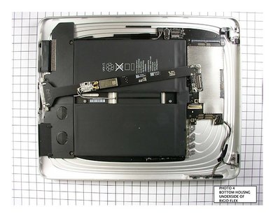 Arrière de l'iPad ouvert.