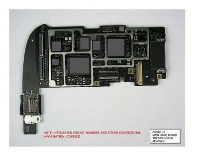 Carte mère de l'iPad, partie gauche.